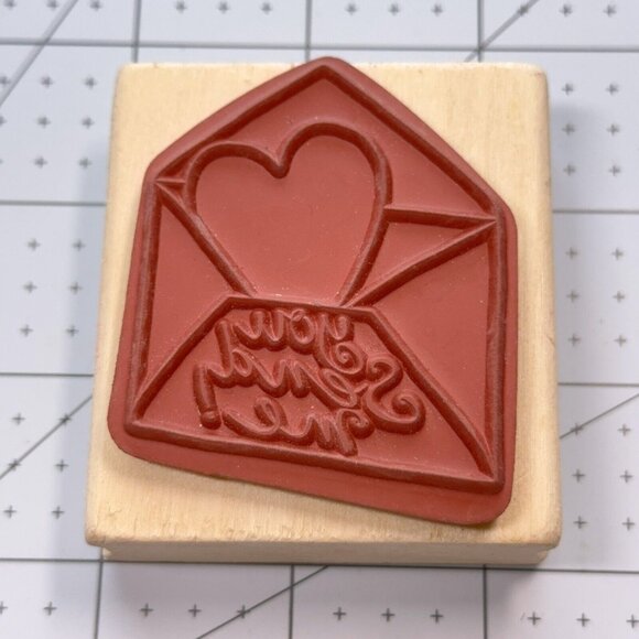You Send Me! Rubber Stamp Uptown F26065 Heart Love Letter Message Romantic Craft - Picture 2 of 4